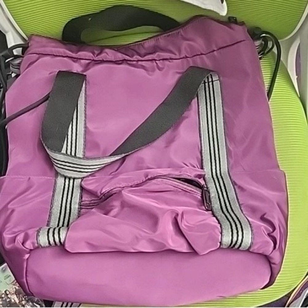 Bebuilu Purple Nylon Backpack Tote | Multi-Pocket | Lightweight
